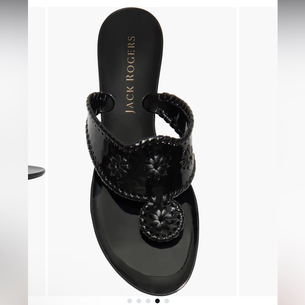 Jack Rogers Georgica Jelly Sandals in Black (Size 8)